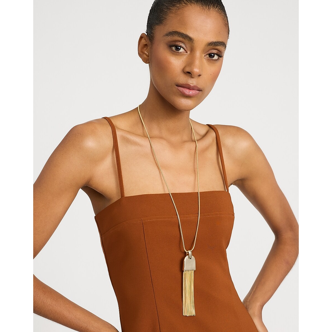 Express Gold Fringe Pendant Necklace