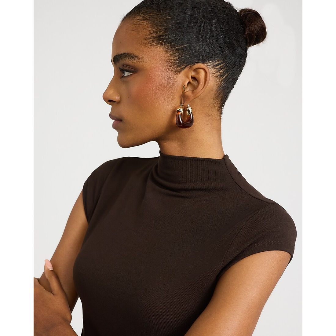 Express Tortoise Shell Hoop Earrings
