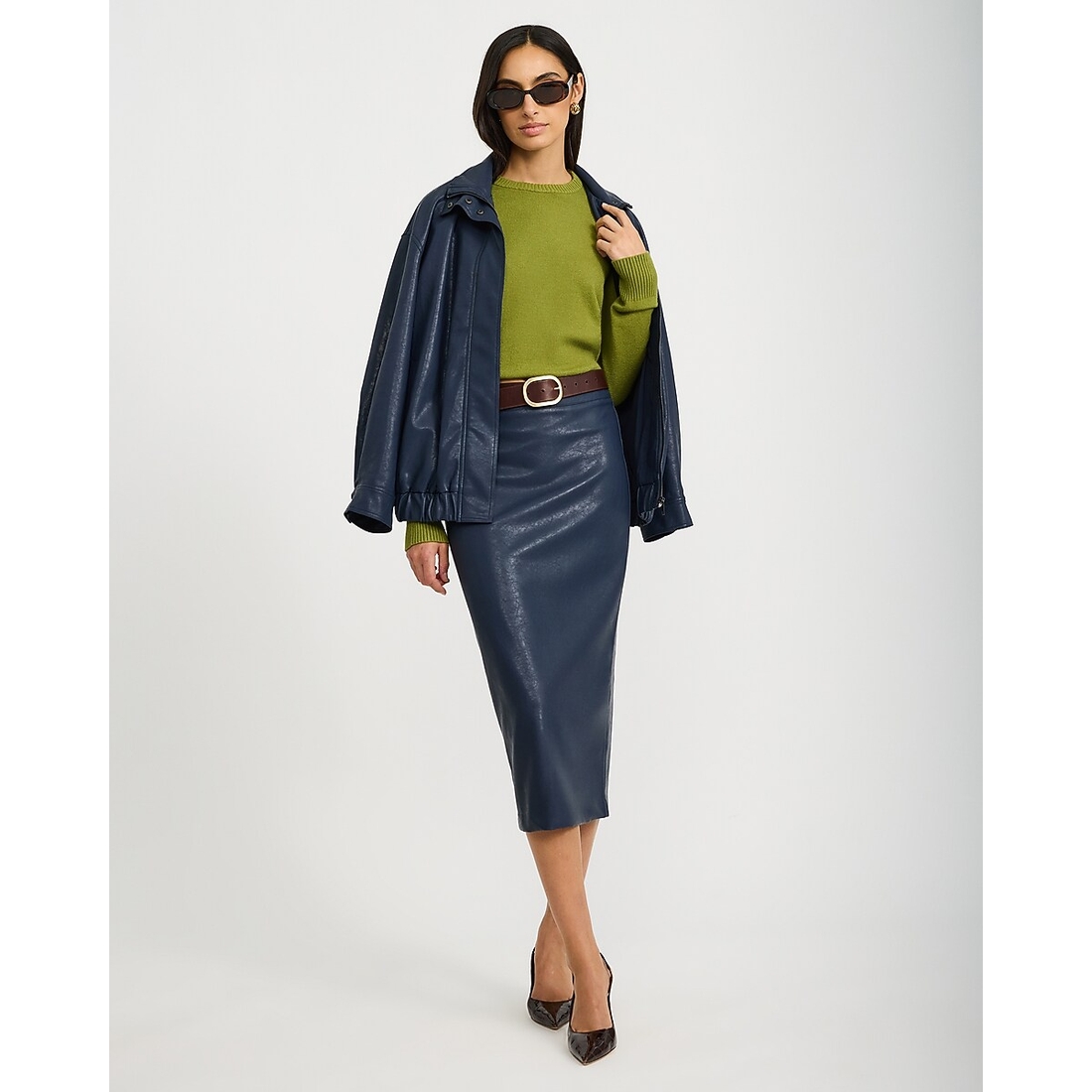 Express Iconic Faux Leather Skirt