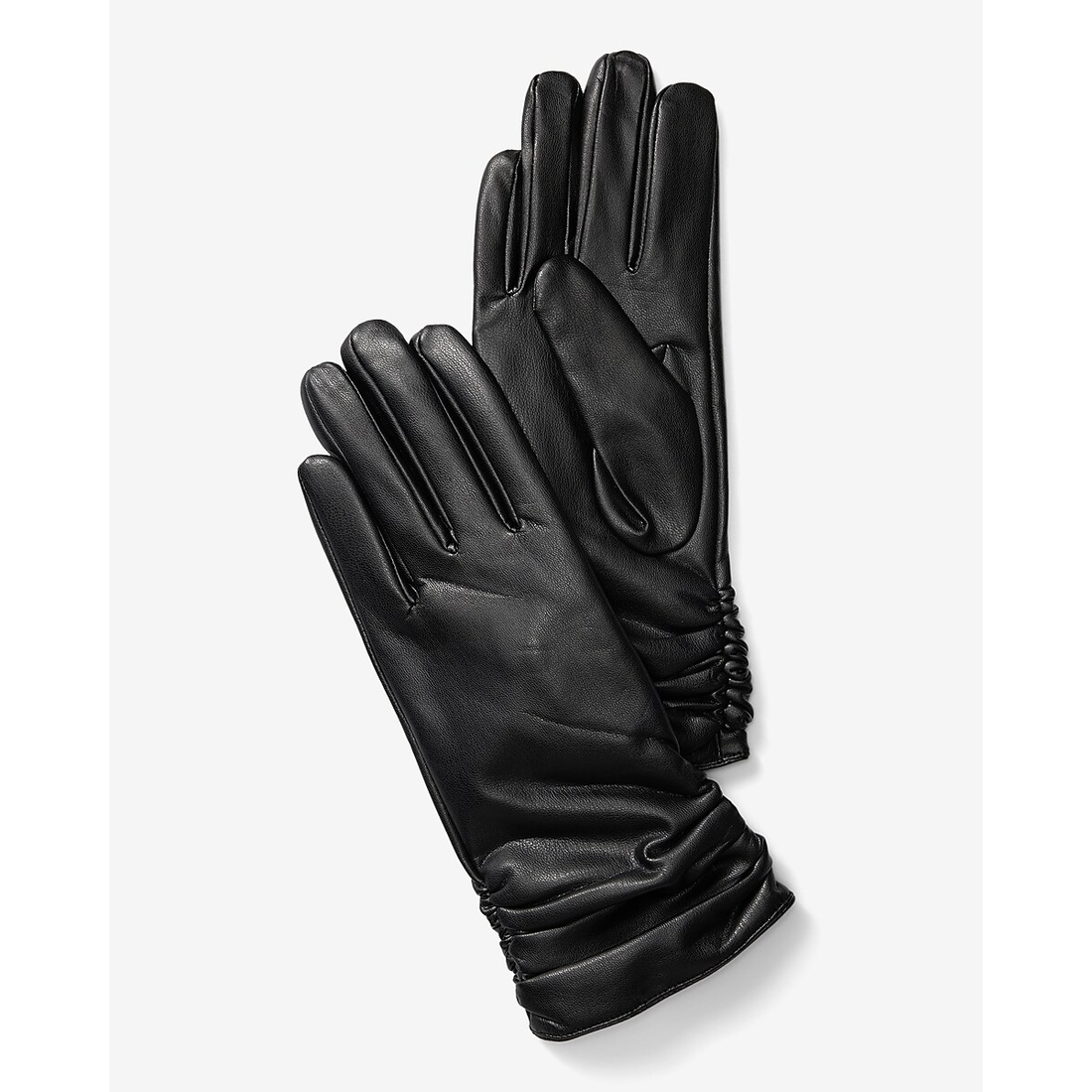 Express Faux Leather Ruched Gloves
