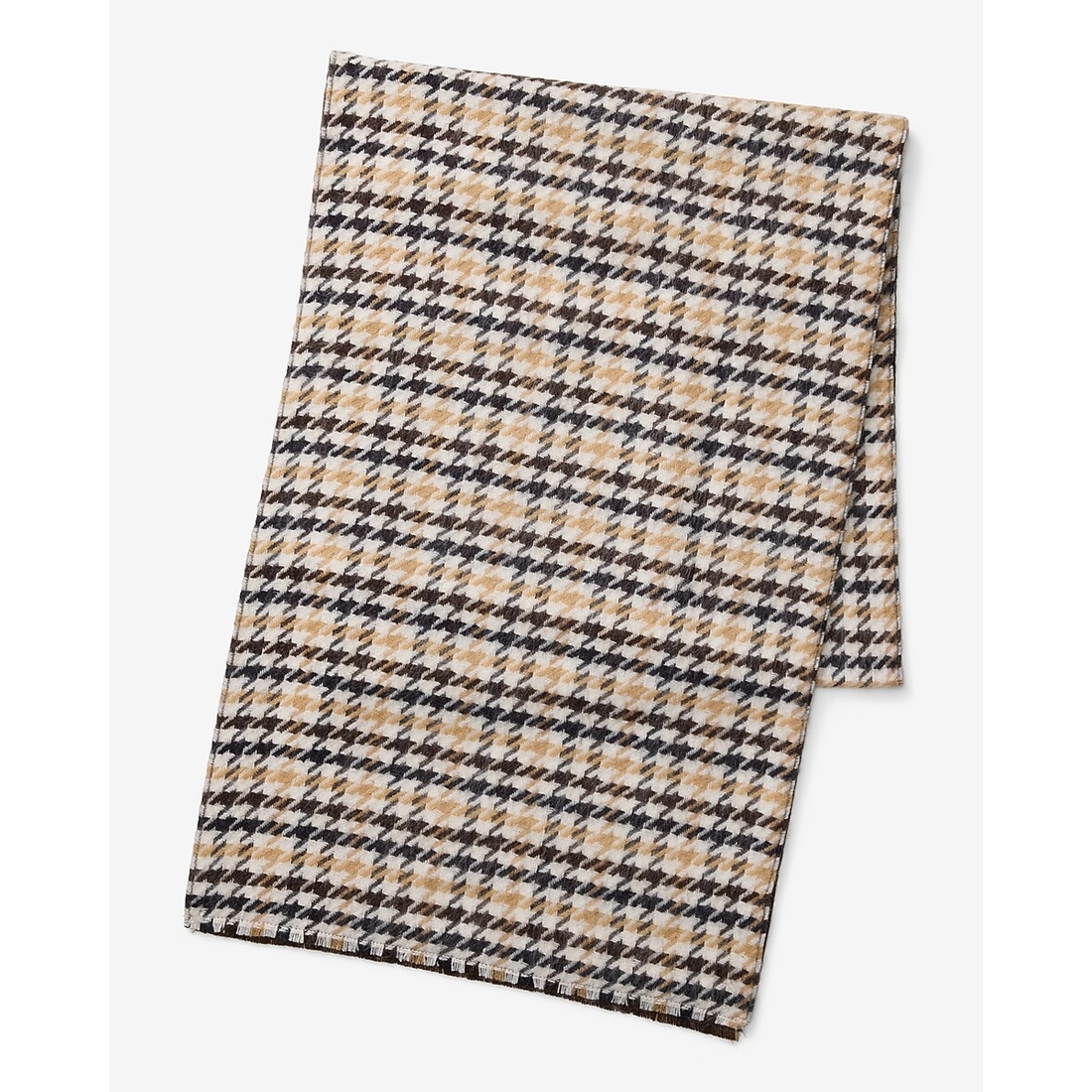 Express Brown Houndstooth Reversible Scarf