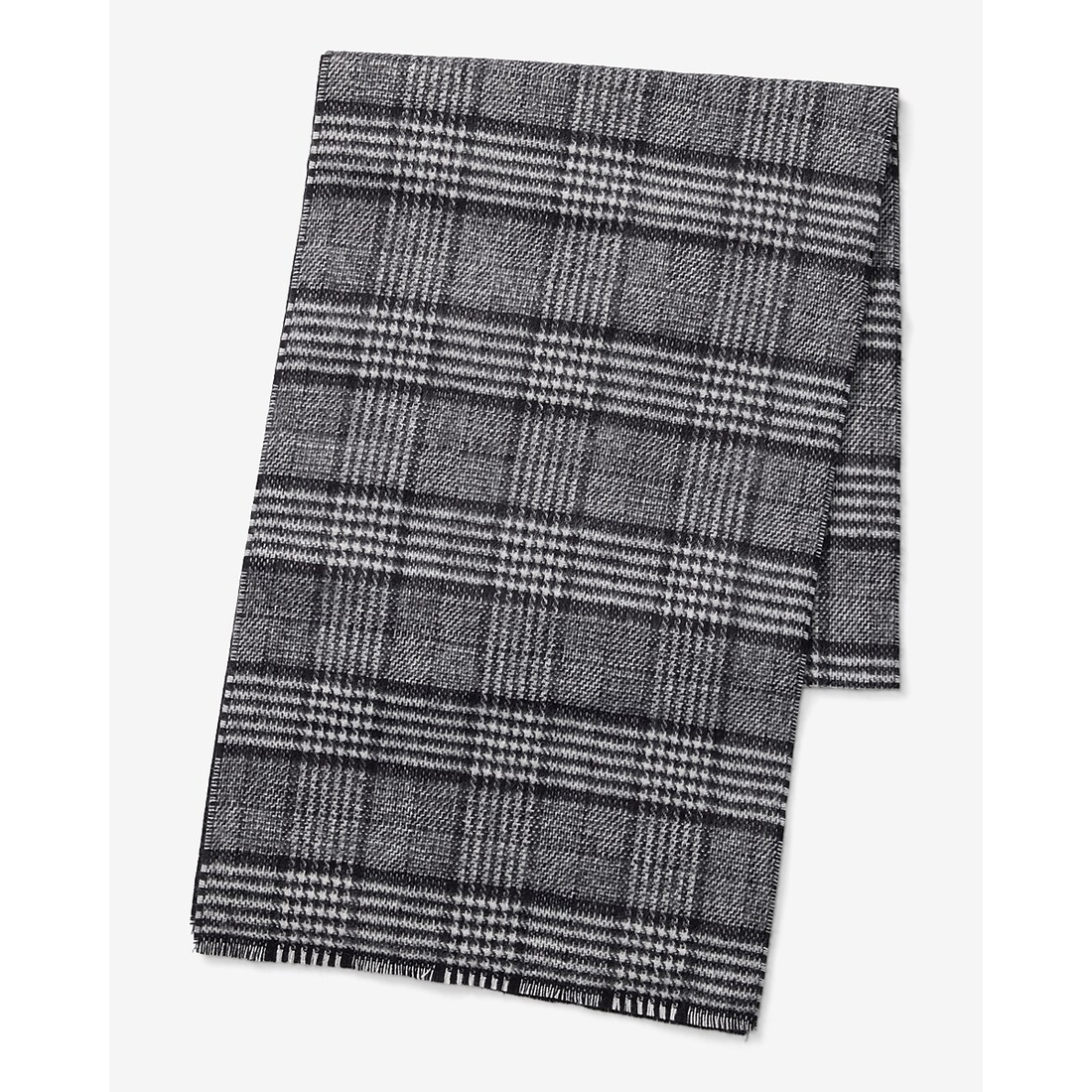 Express Black and White Plaid Reversible Scarf