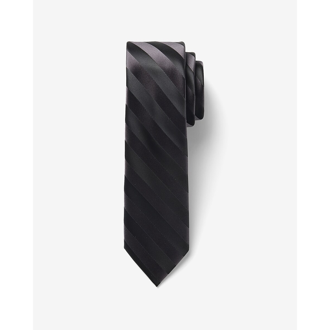 Express Narrow Black Striped Tie