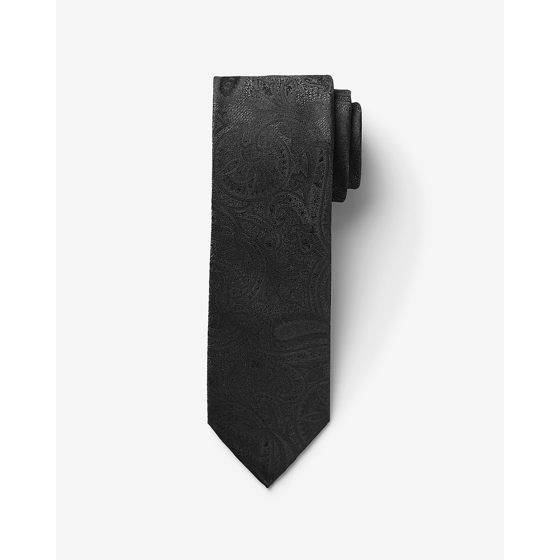 Express Classic Black Monochromatic Paisley Print Tie