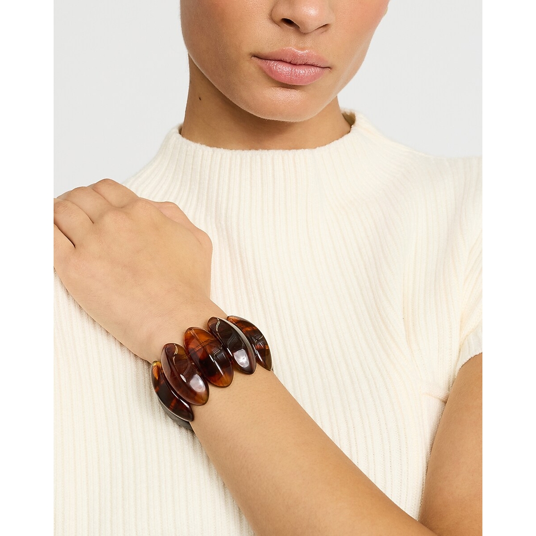 Express Tortoise Shell Oval Bangle Bracelet
