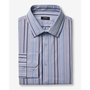 express fitted dress shirt Express Men's Extra Slim Solid Wrinkle-Resistant Everyday Performance Dress Shirt in Black Large Tall