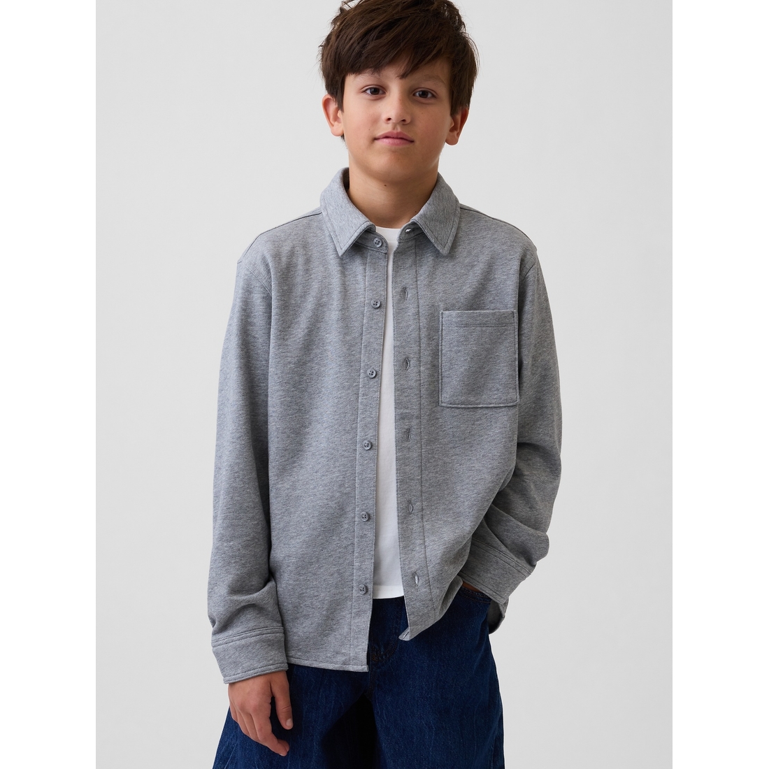 Gap Boys' Vintagesoft Terry Button-Front Shirt