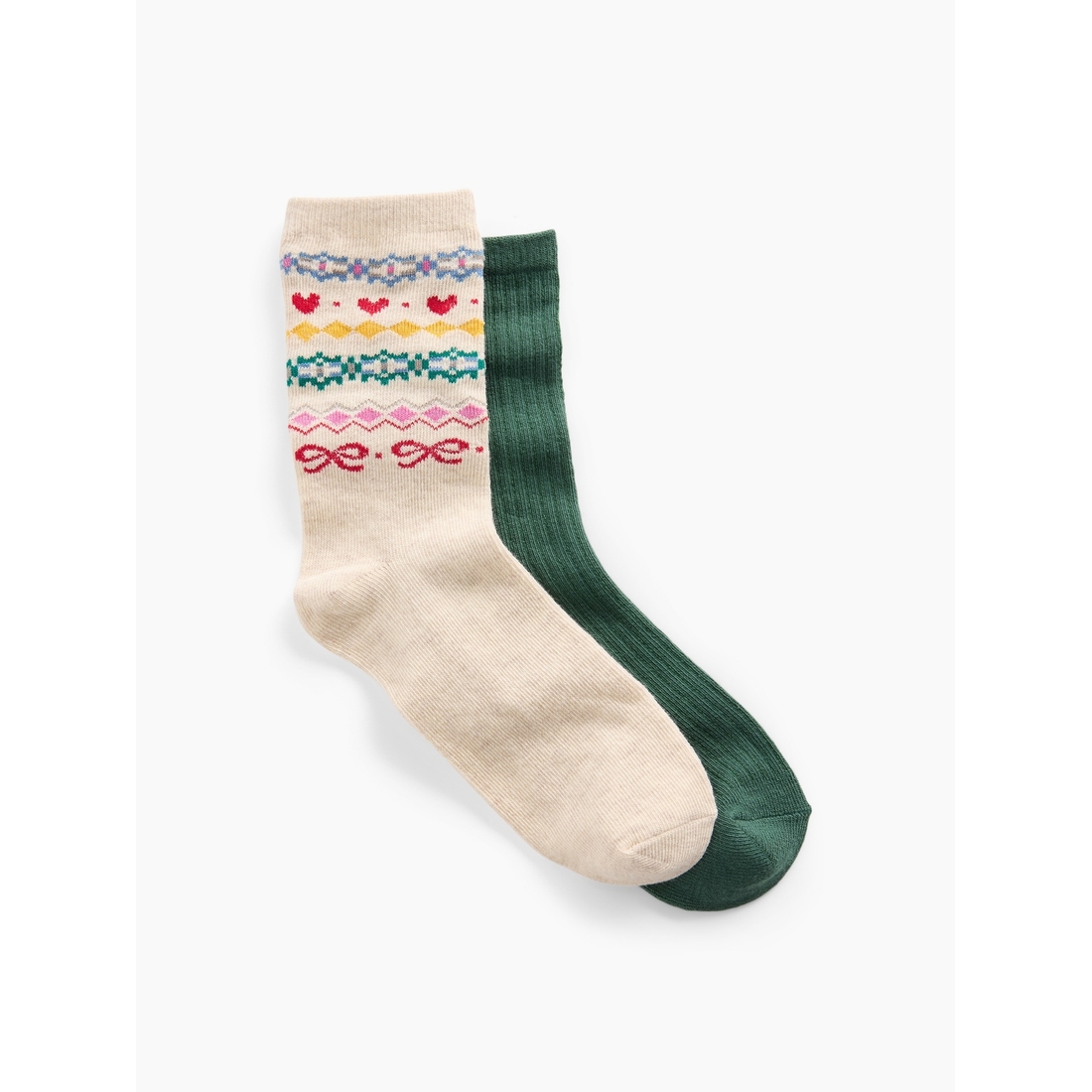 Gap Girls' Fair Isle & Rib Crew Socks (2-Pack)