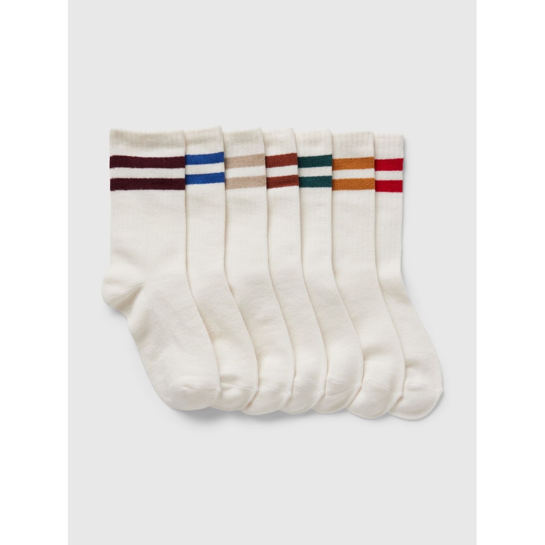 Gap Boys' Organic Cotton Varsity Crew Socks (7-Pack)