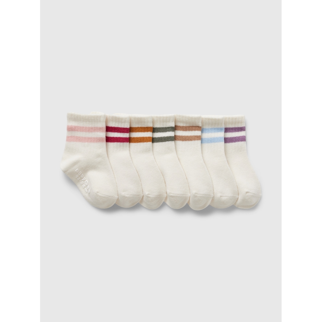 Gap Toddler & Varsity Stripe Quarter Crew Socks (7-Pack)