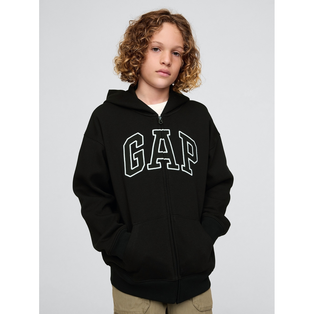 Gap Boys' Vintagesoft Logo Zip Hoodie