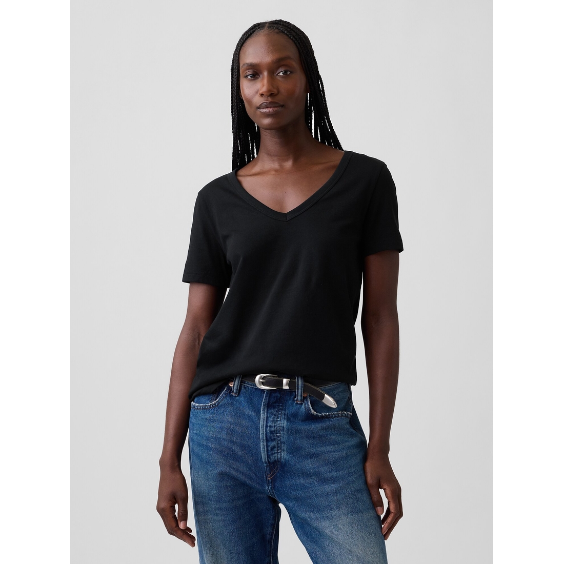 Gap Women's Organic Cotton Vintagesoft V-Neck T-Shirt available