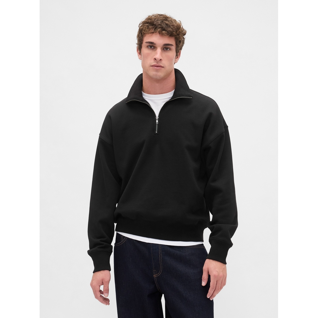 gap MEN'S COLLECTIONS 大型版 Gap Men's Heavyweight Oversized Quarter-Zip Pullover available now