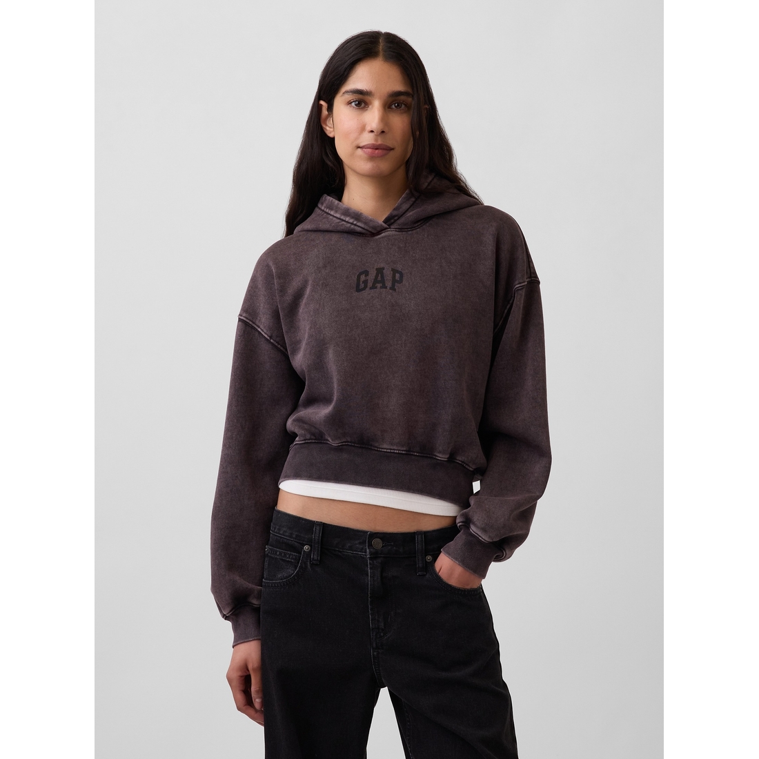 Gap Women's Vintagesoft Crop Logo Hoodie