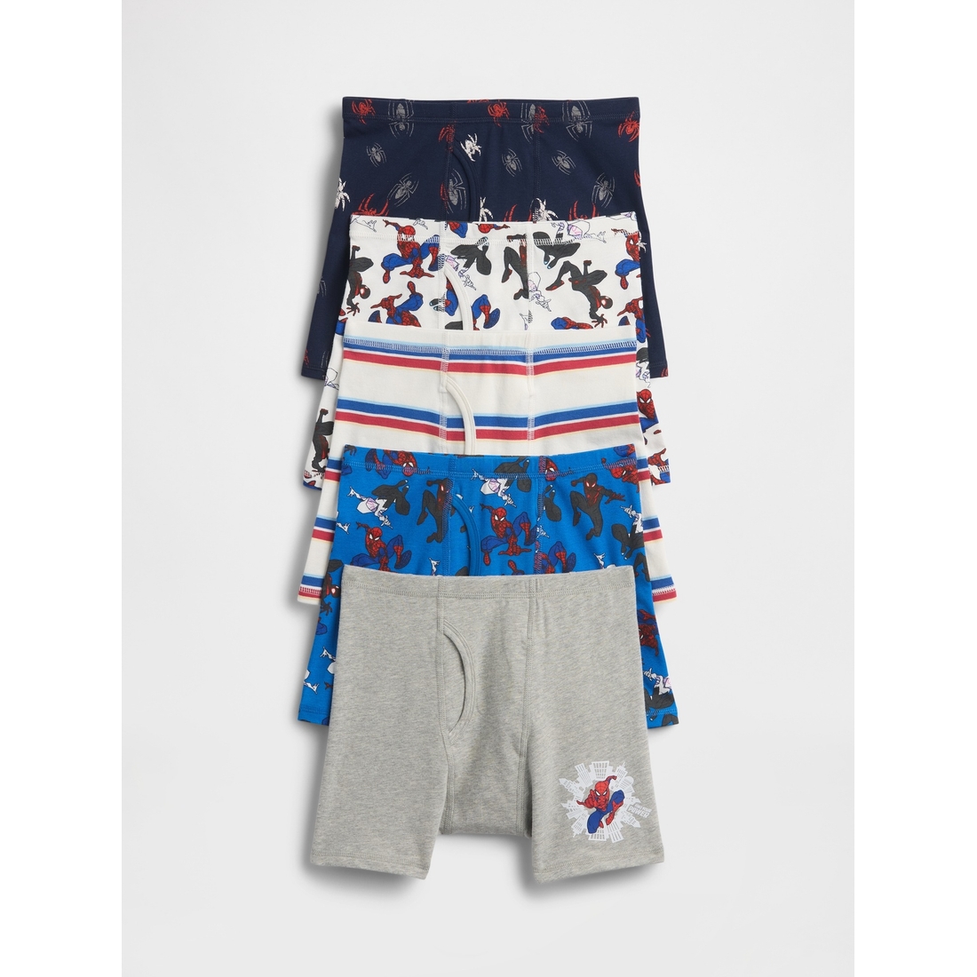 Gap Boys' Spider-Man Organic Stretch Cotton Boxer Briefs (5-Pack)