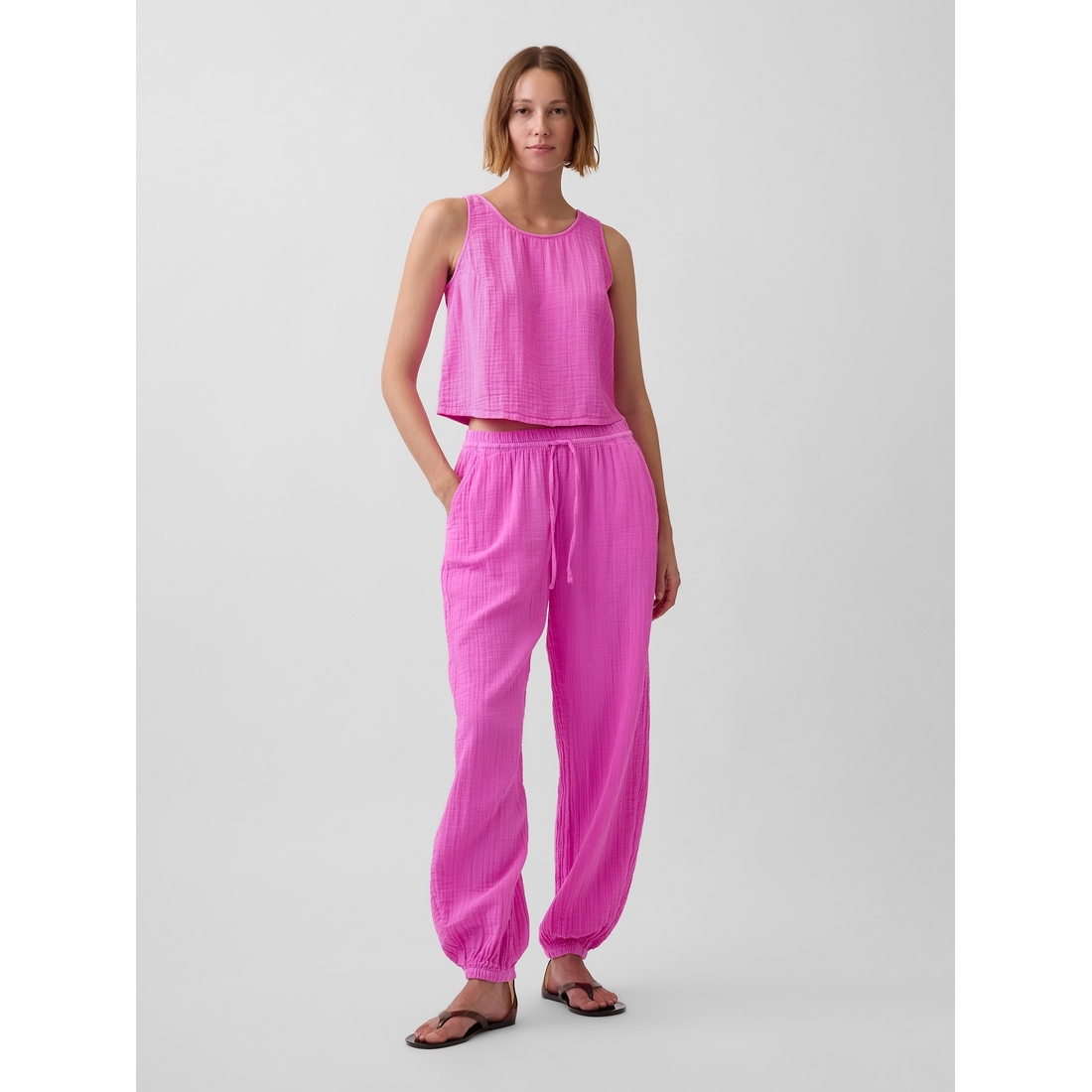 Gap Women's Cotton Gauze Easy Joggers