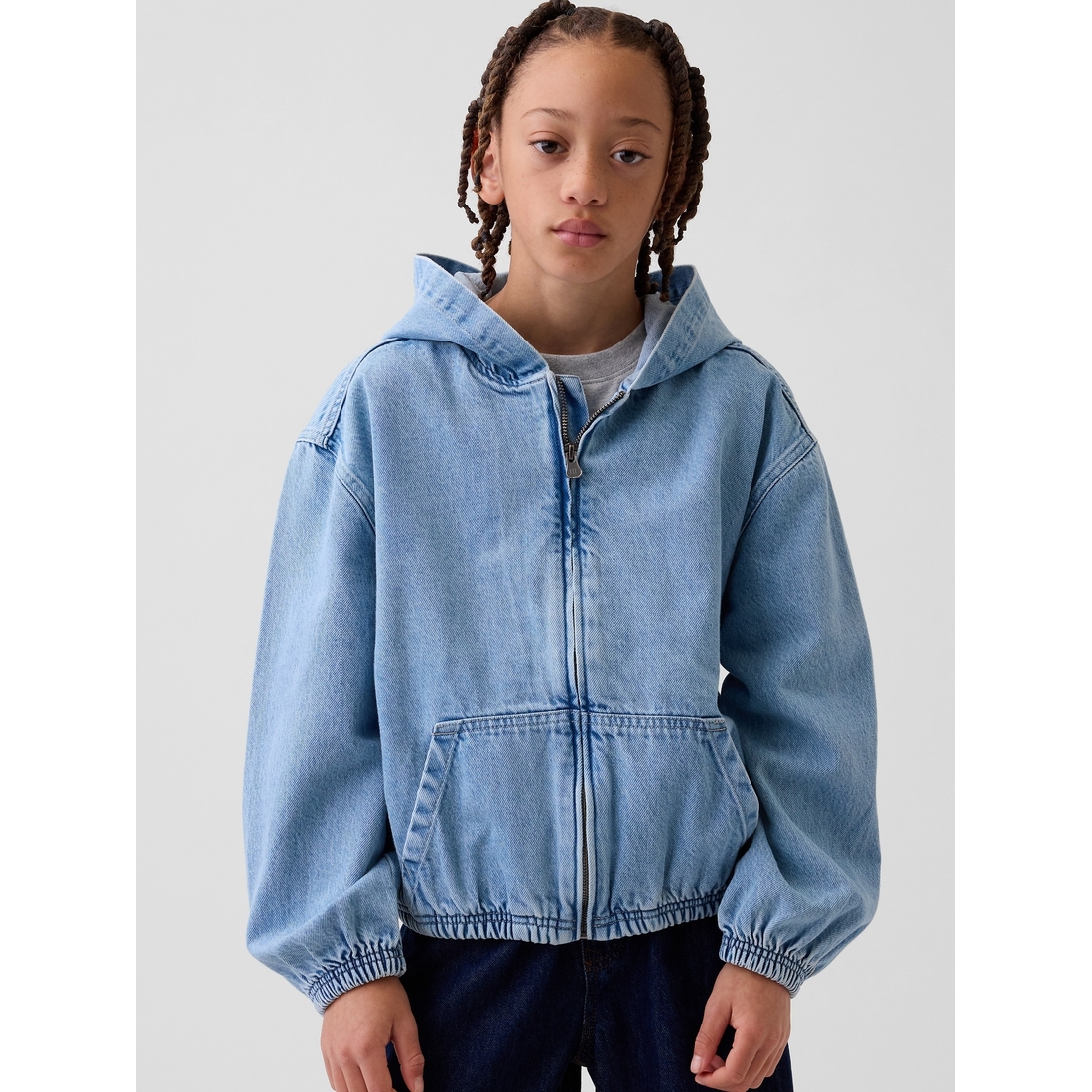 Gap Boys' Denim Relaxed Hooded Jacket