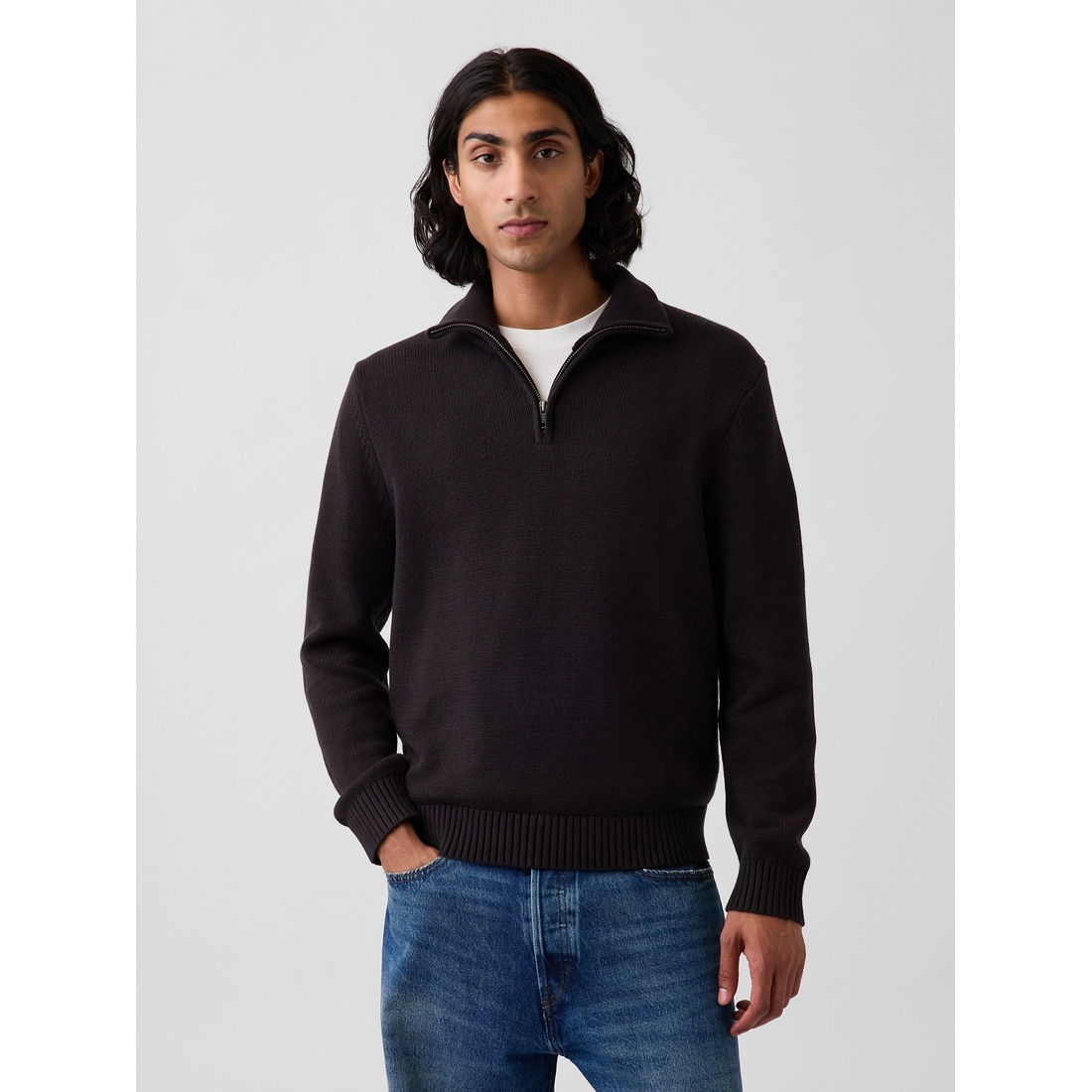 Gap Men's Relaxed Quarter-Zip Sweater