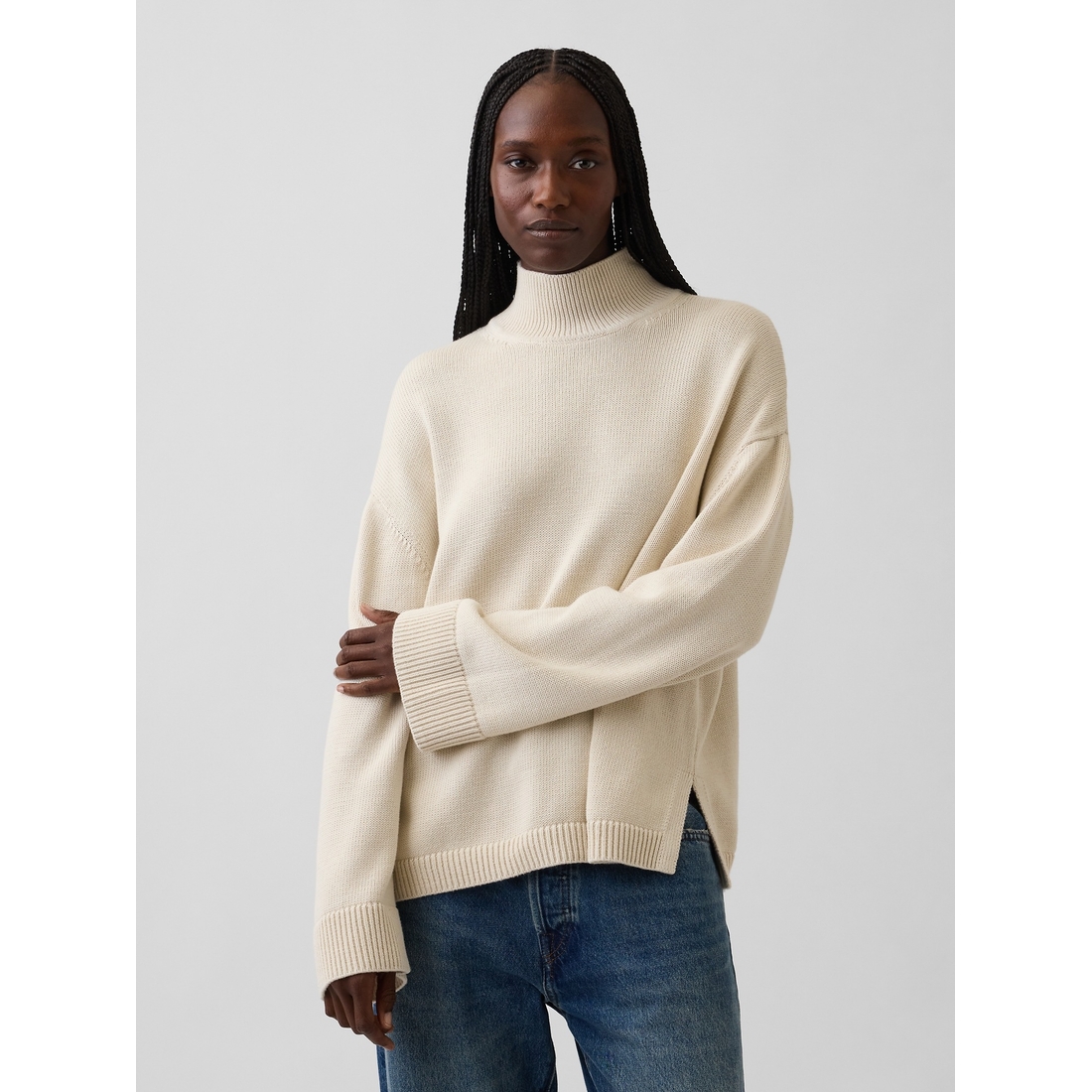 Gap Women's 100% Cotton Oversized Mockneck Sweater
