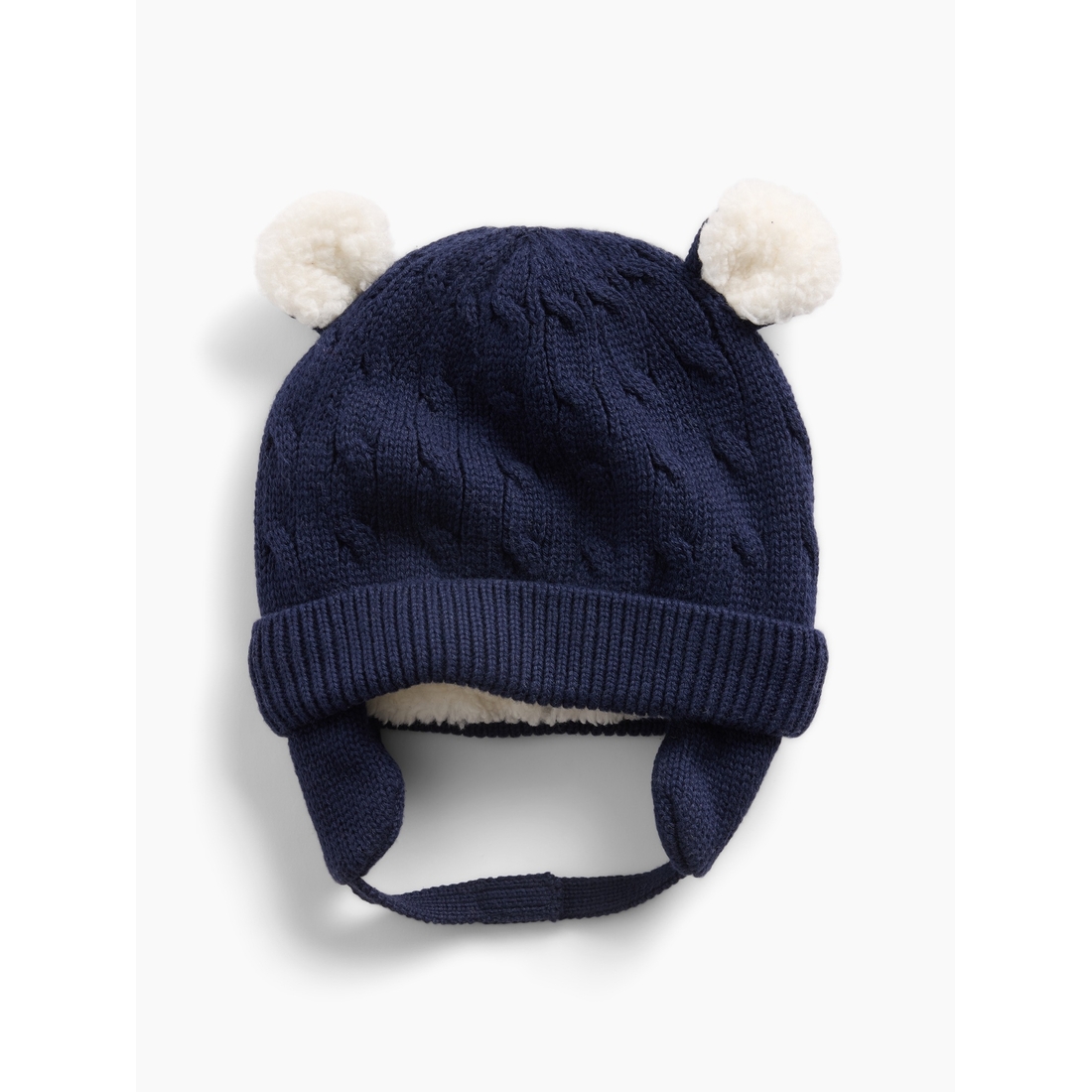 Gap Baby Sherpa-Lined Cable-Knit Bear Beanie
