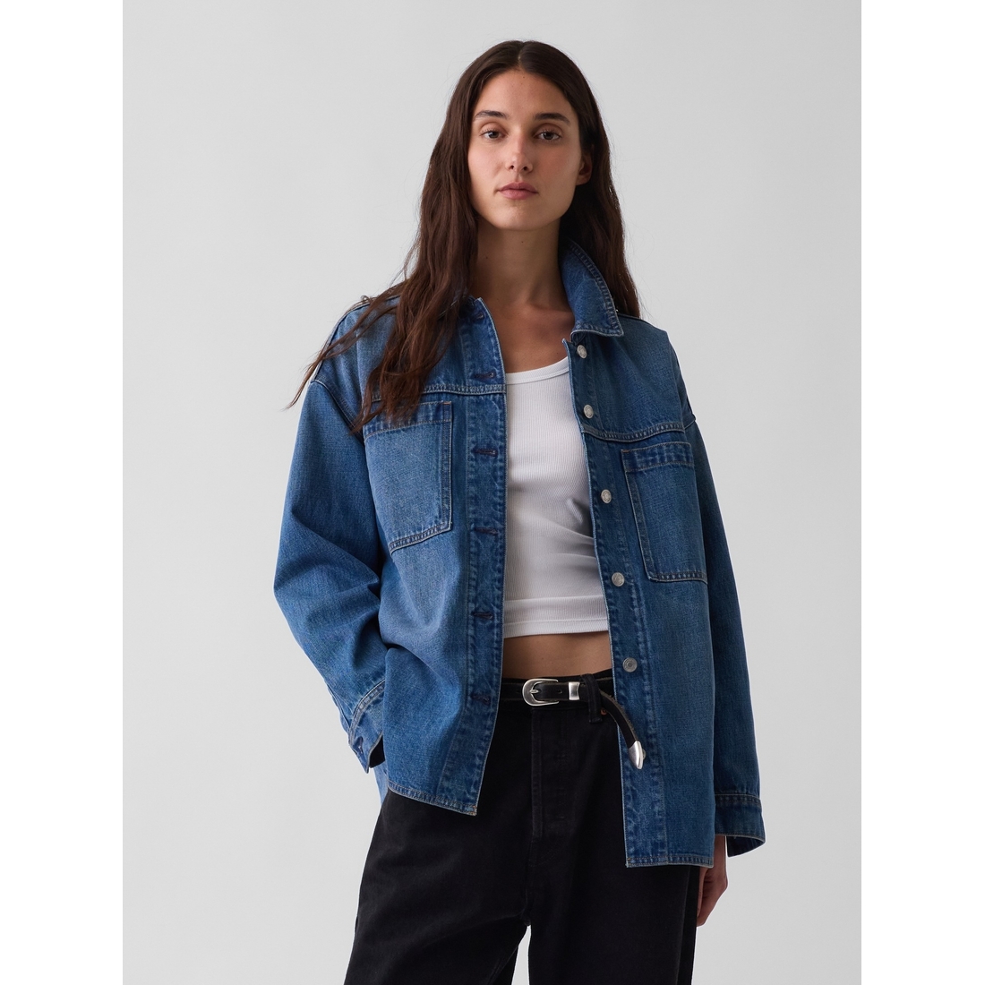 Gap Women's Denim Oversized Shirt Jacket