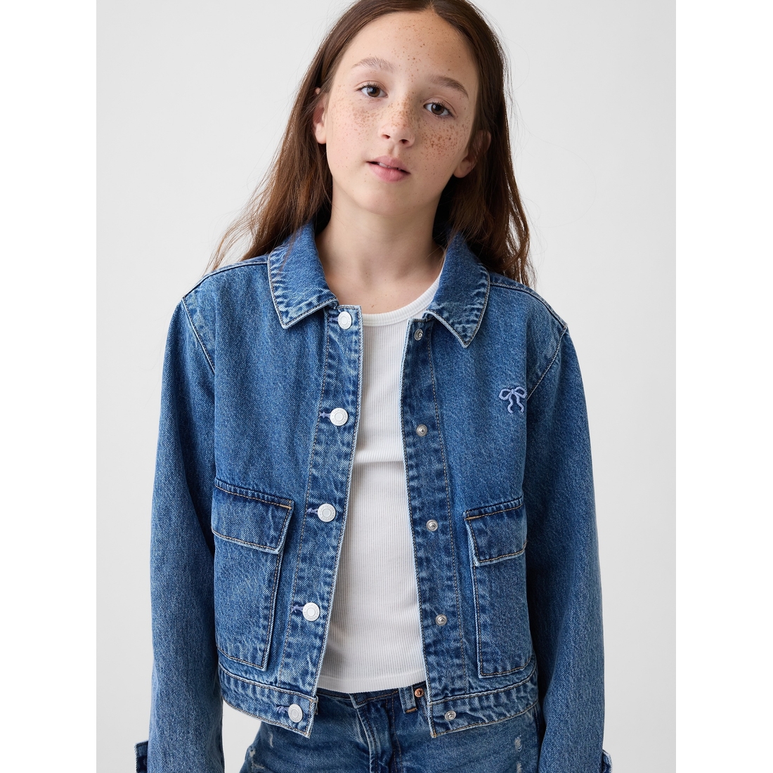 Gap Girls' Denim Patch Pocket Jacket