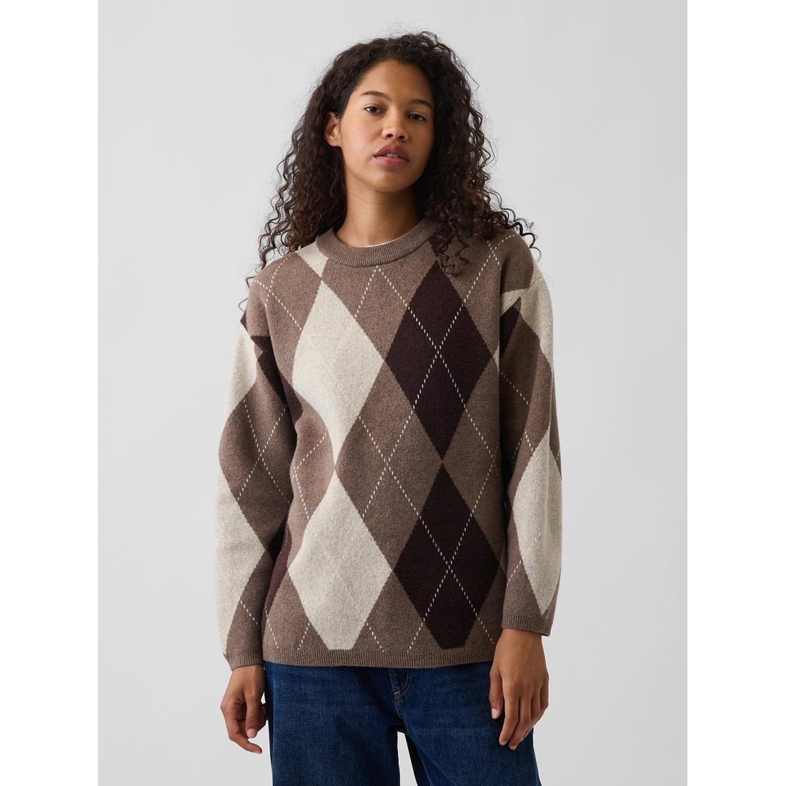 Gap Women's Cashsoft Oversized Argyle Sweater