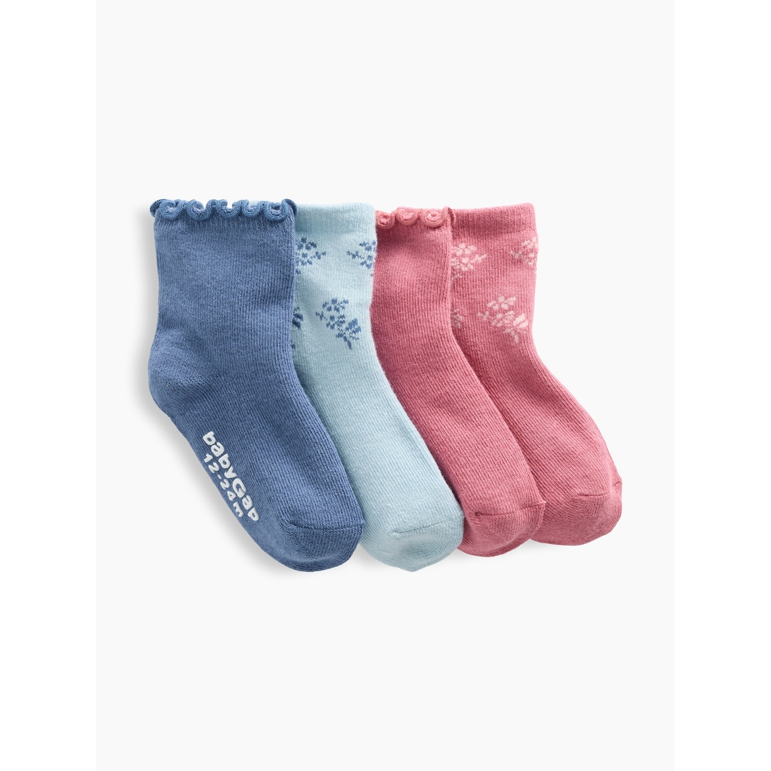 Gap Toddler & Floral Ruffle Crew Socks (4-Pack)