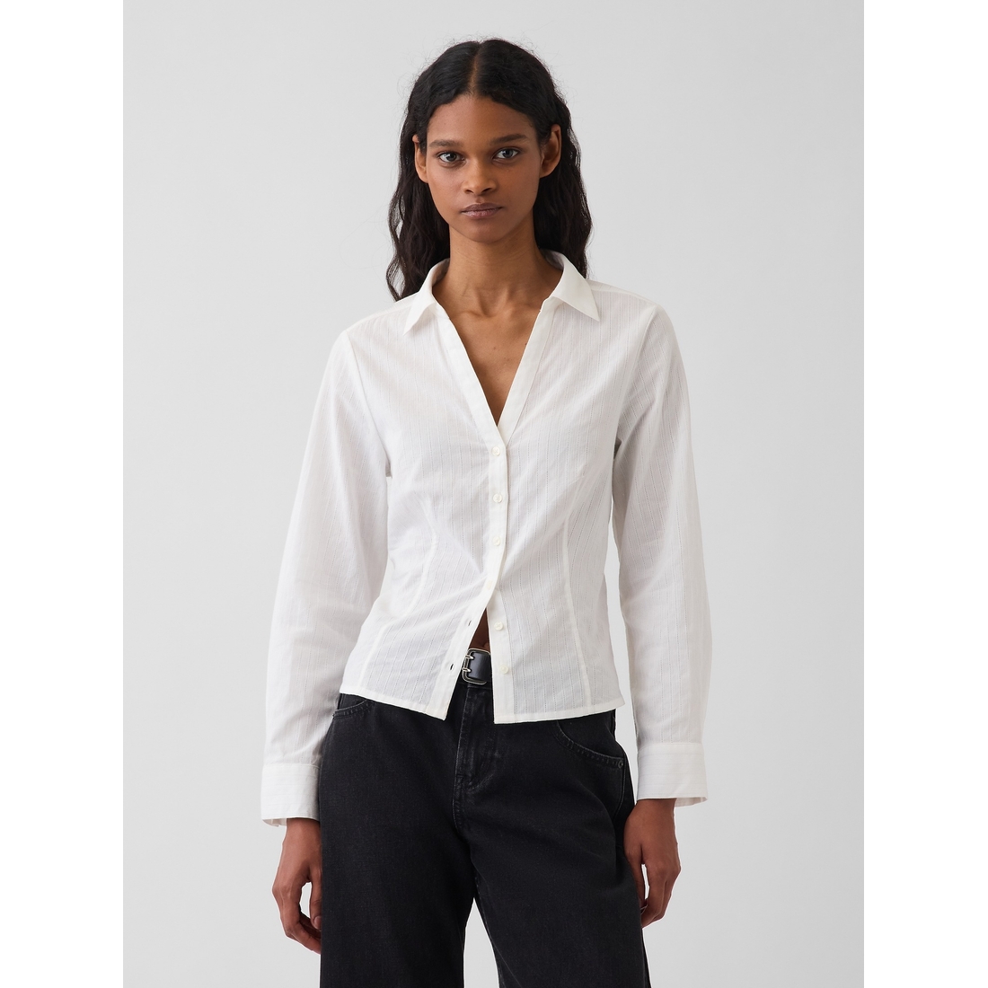 Gap Women's Textured Dobby Fitted Shirt