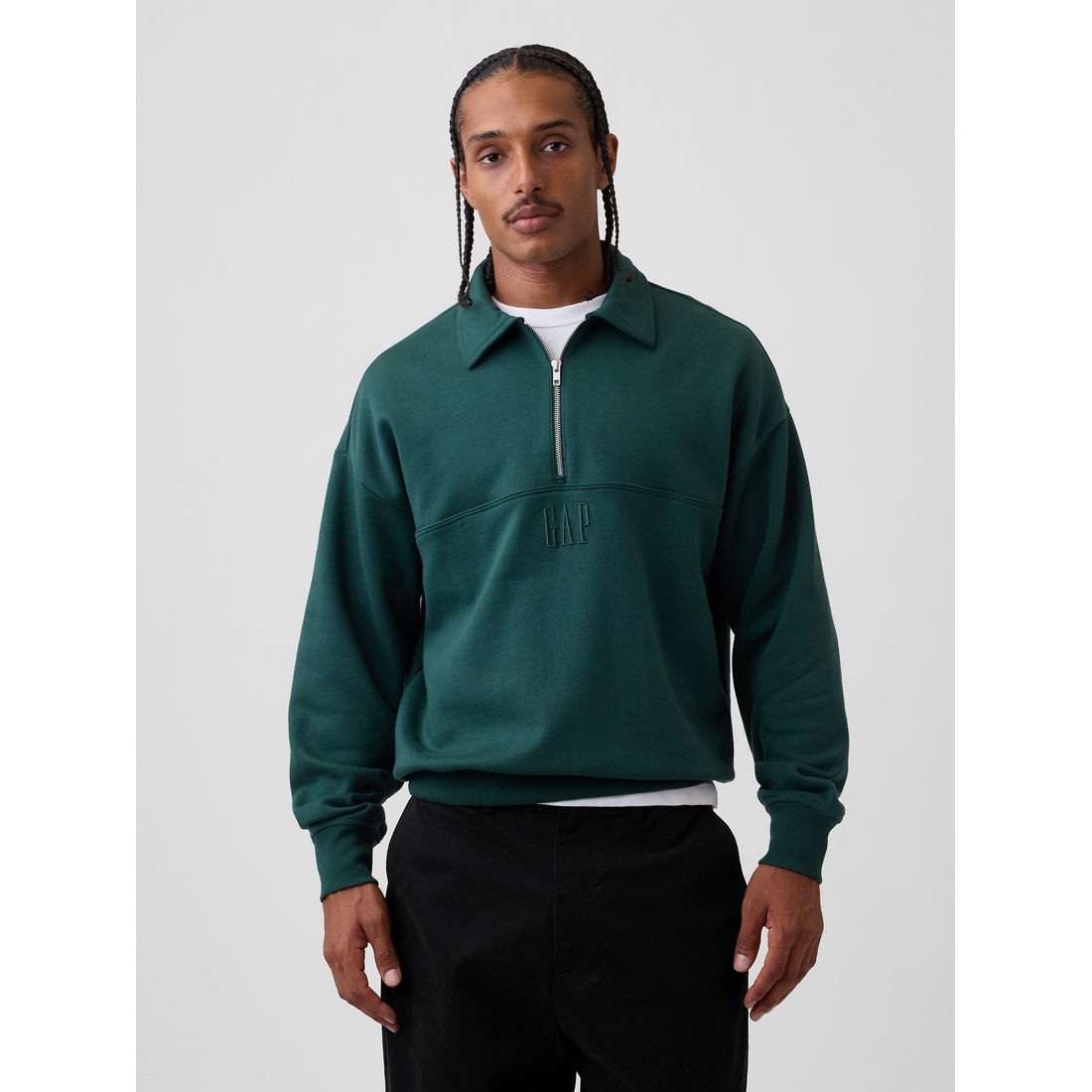 Gap Men's Heavyweight Oversized Logo Half-Zip Pullover