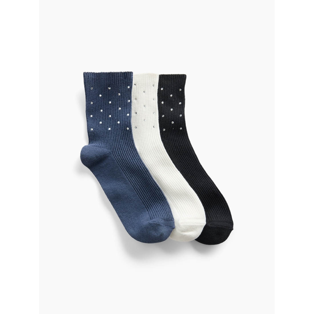Gap Girls' Rhinestone Crew Socks (3-Pack)