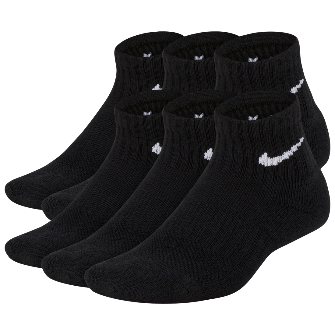 Nike Boys 6 Pack Cushioned Quarter Socks