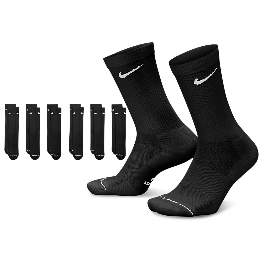 Nike Womens Everyday Elevated Crew Socks 6 Pack