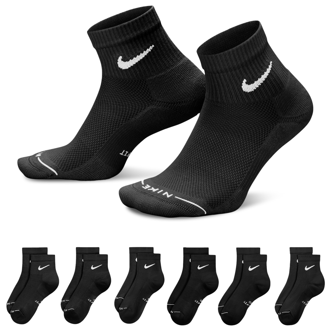 Nike Womens Everyday Elevated Ankle Socks 6 Pack