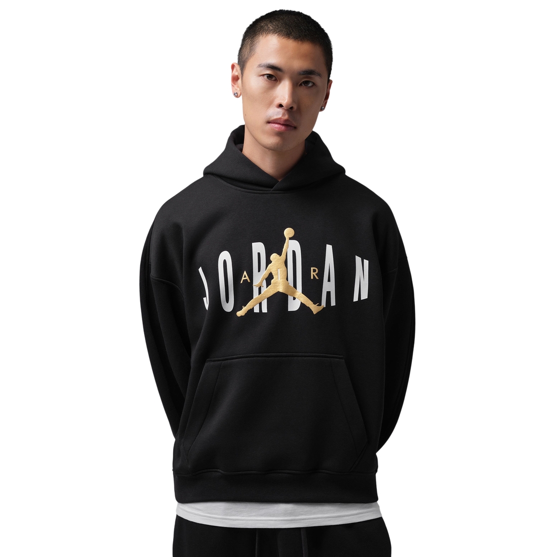 Jordan Mens Brooklyn Graphic Oversized Pullover BB Hoodie