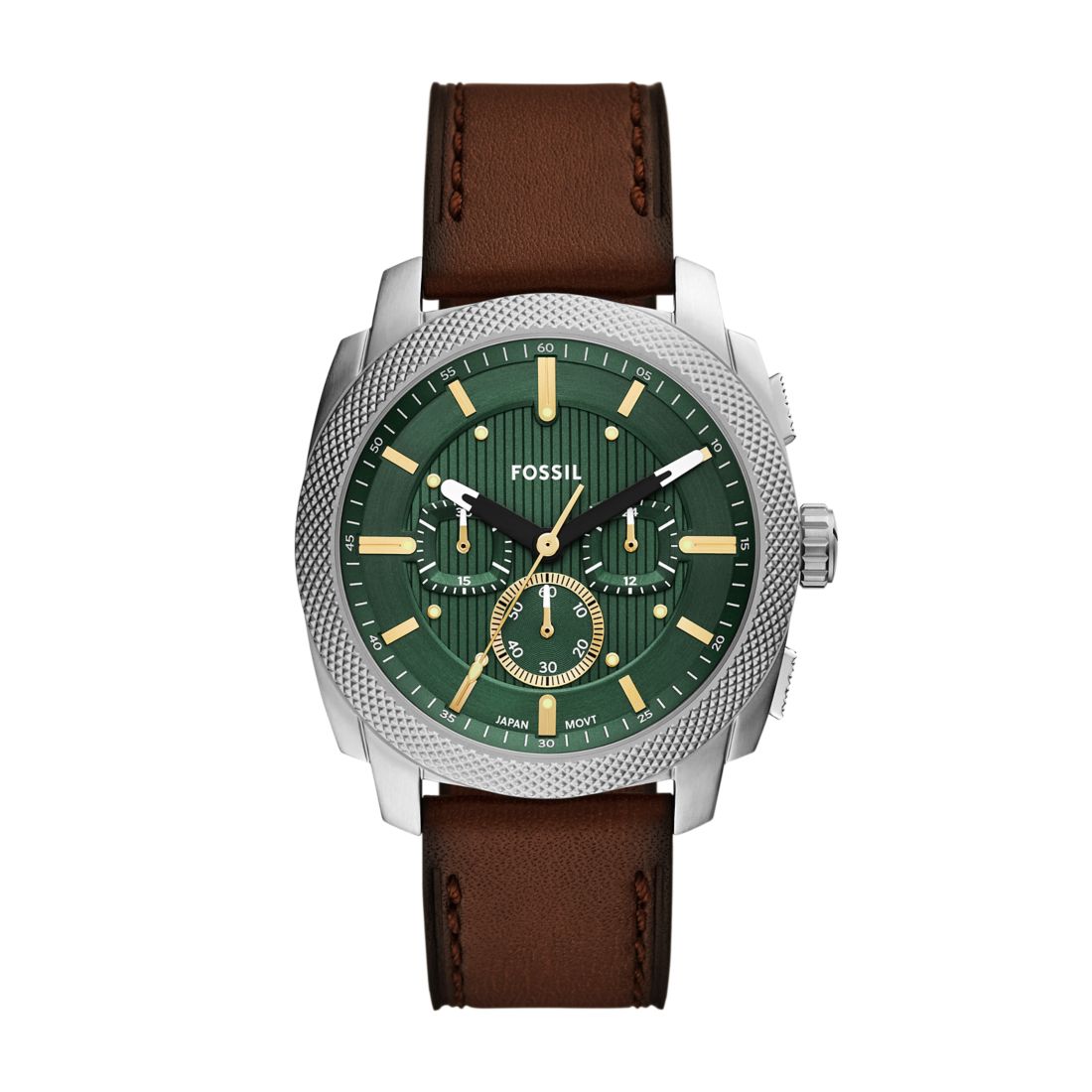 Fossil Men's Machine 44Mm Chronograph Brown Leather Watch