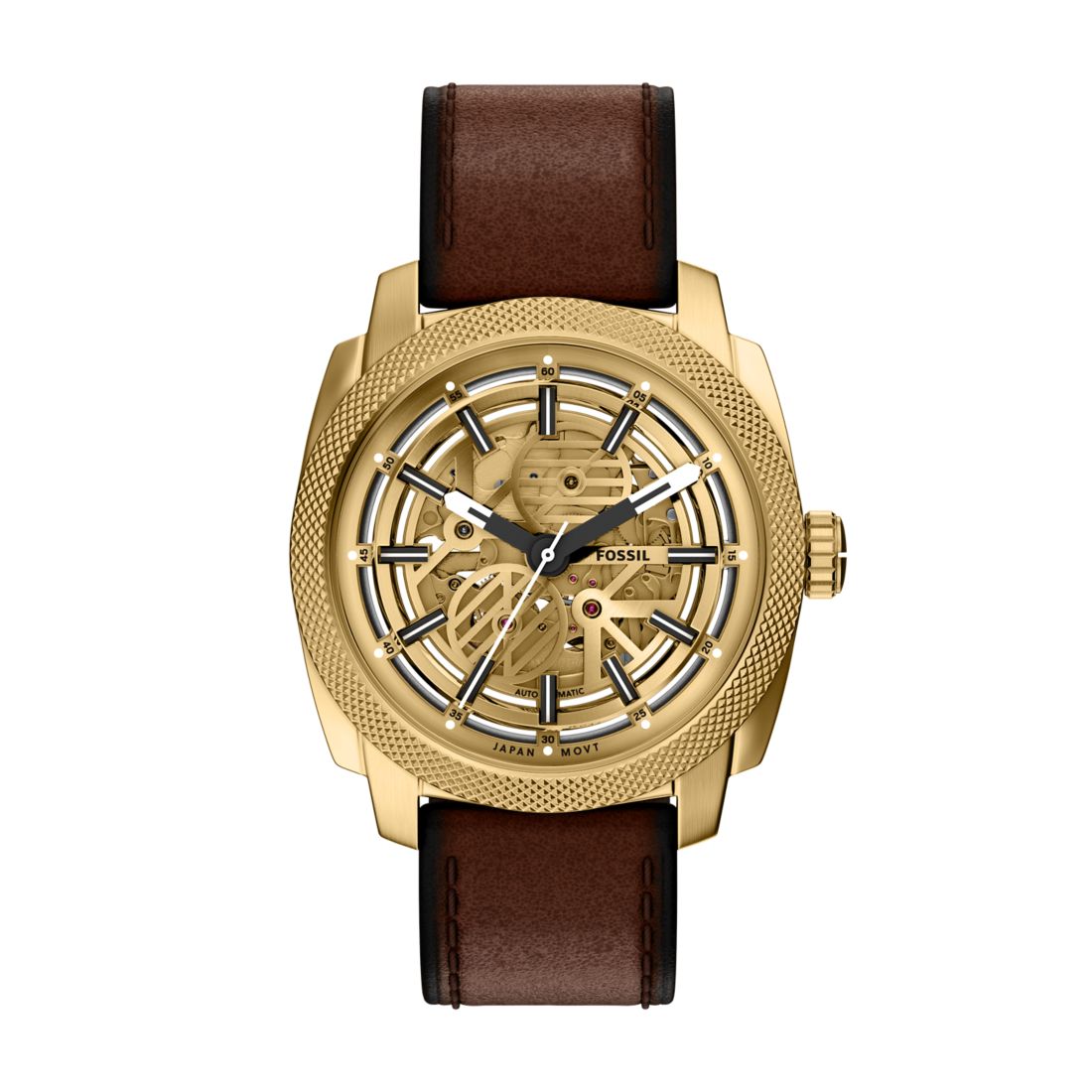 Fossil Men's Machine Automatic Brown Leather Watch