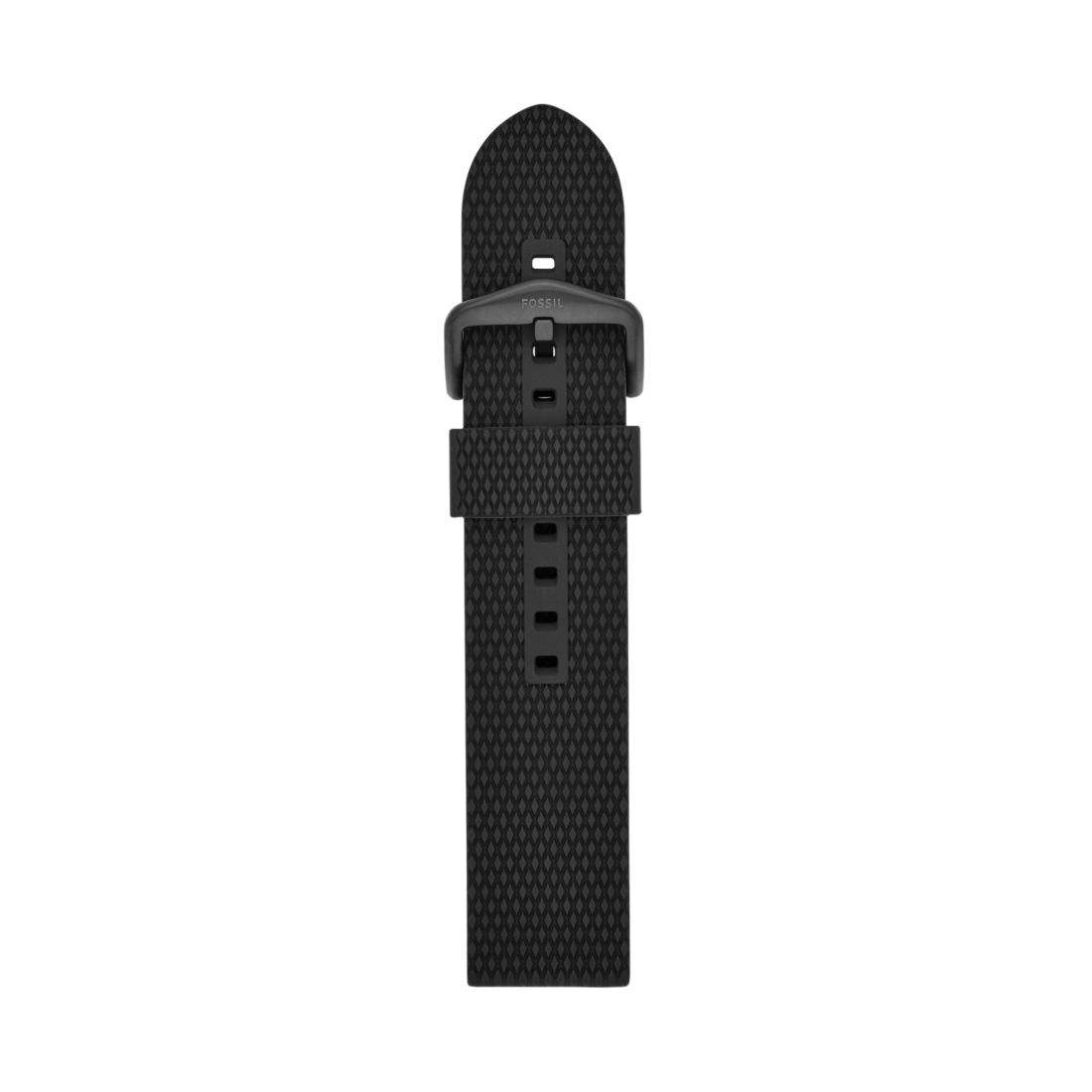 Fossil Men's 22Mm Black Silicone Strap