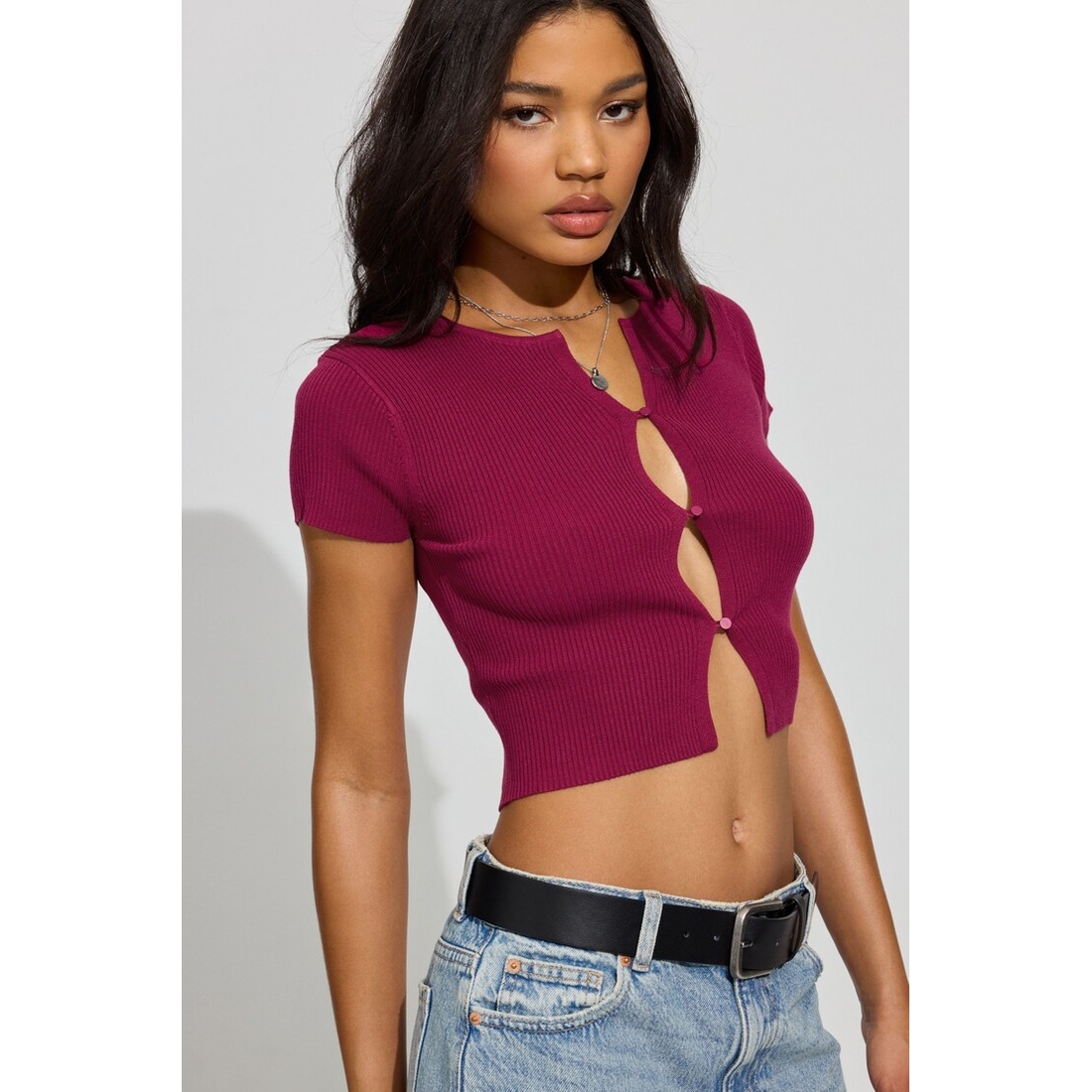 Garage Short Sleeve Peakaboo Top