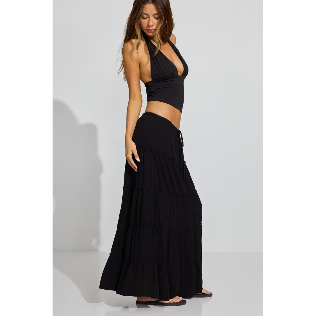 Garage Tiered Maxi Skirt