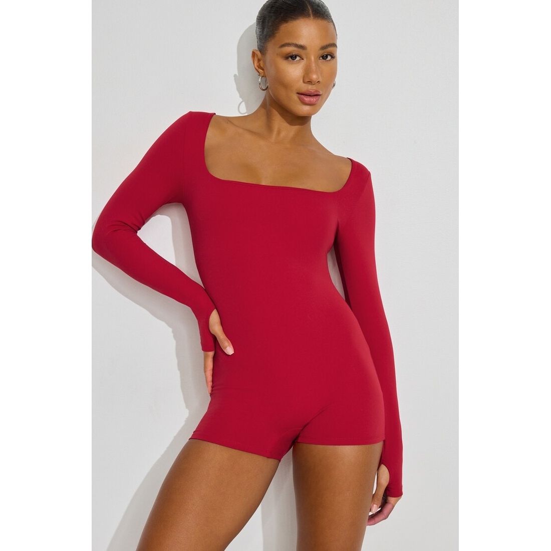 how long are homecoming dresses Hot Pink Sequins Bow Bust Long Sleeves Cut-Out Homecoming Dress Hot Pink / Custom Size main image 0