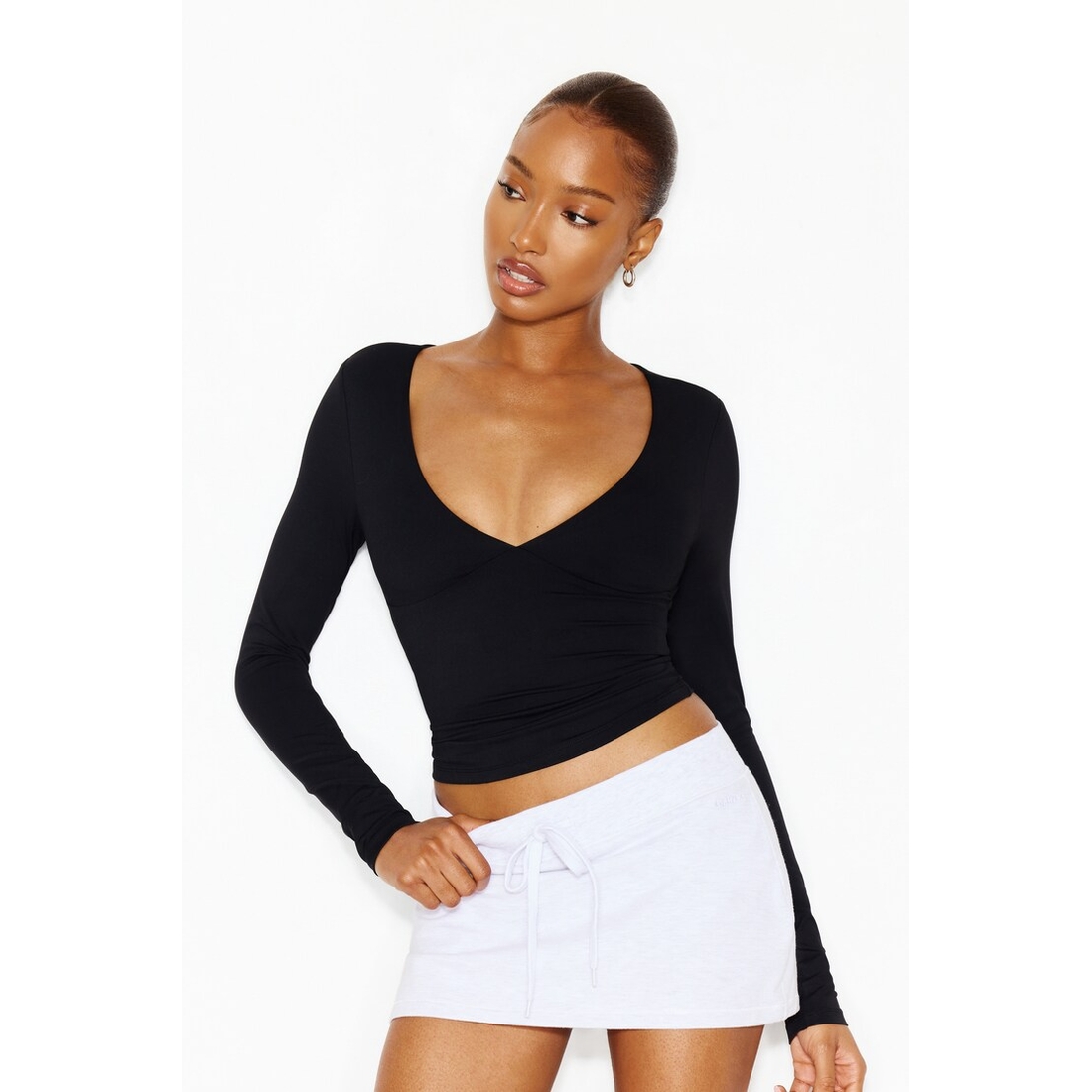 Garage Sleek Plunge Longsleeve Top