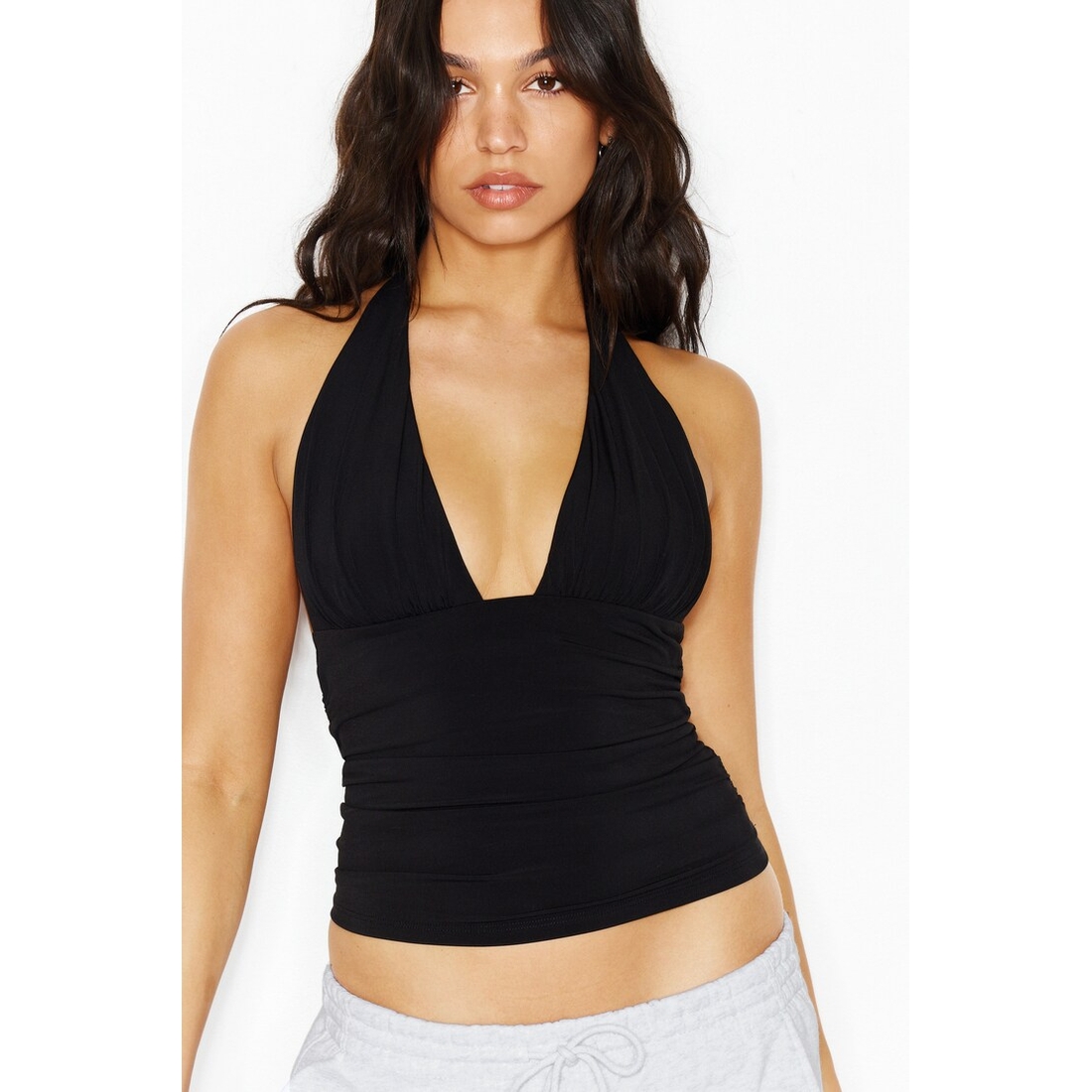 Garage Ruched Pixie Halter Top