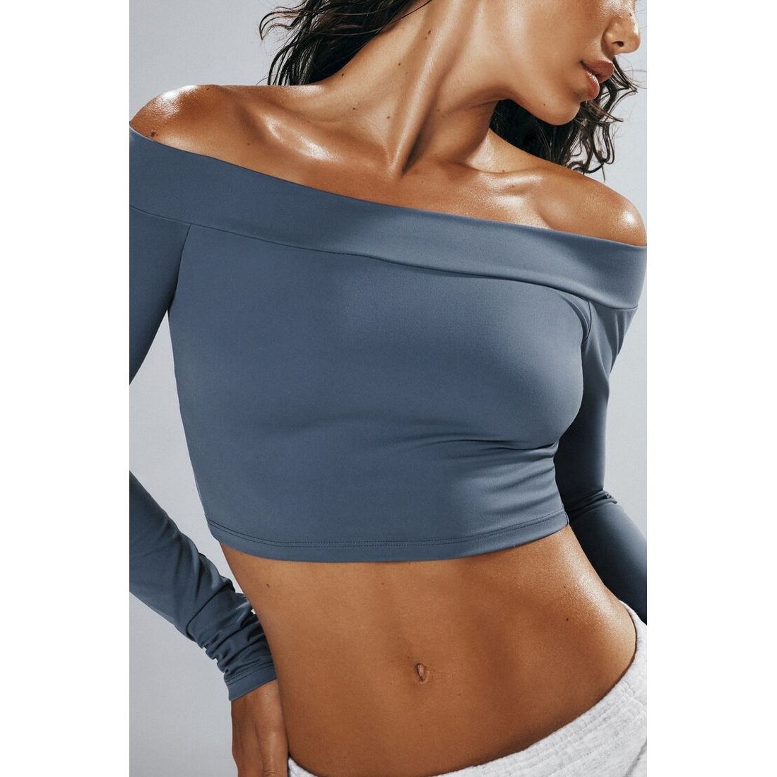 Garage Sleek Off Shoulder Long Sleeve Top