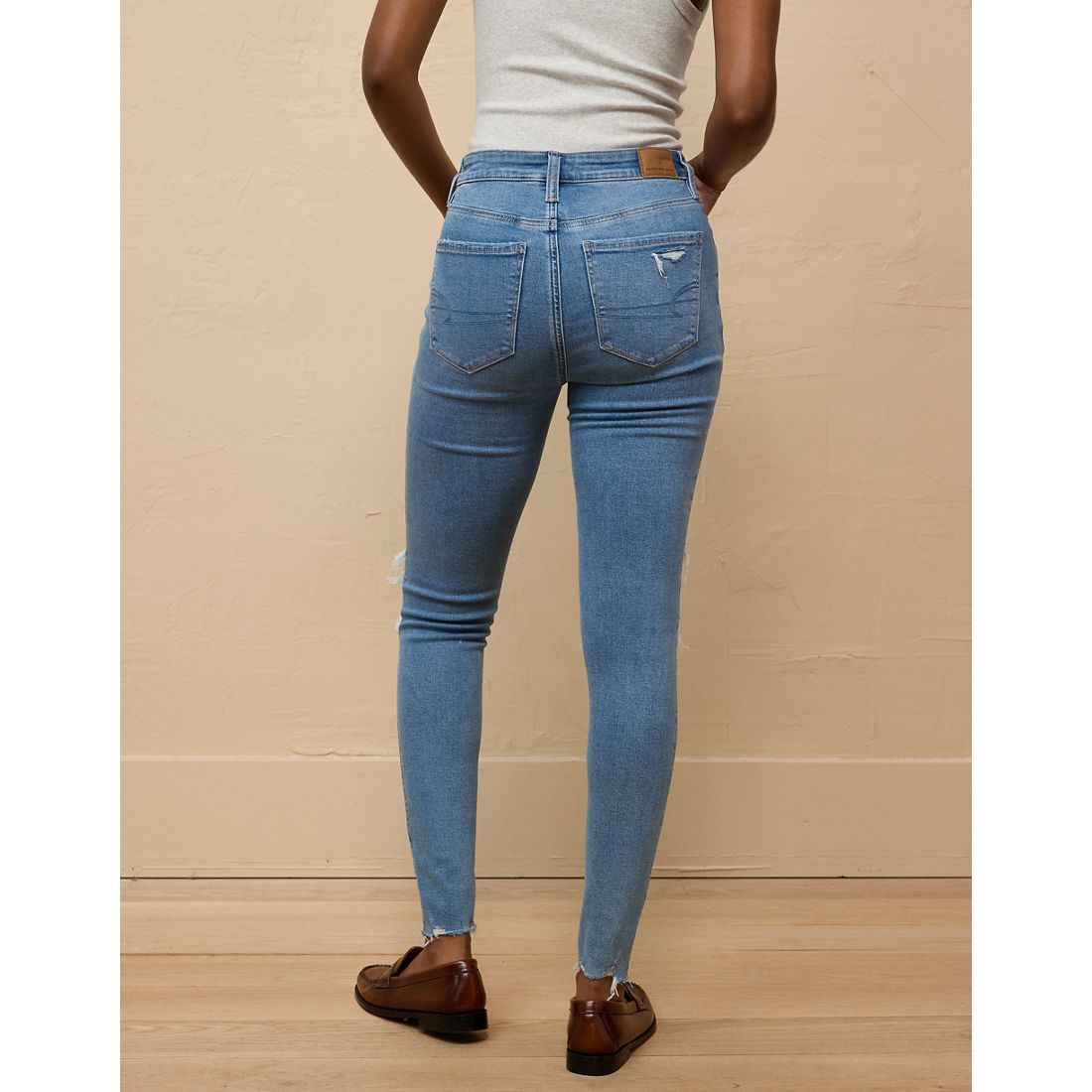American Eagle AE Super High-Waisted Ripped Jegging available now