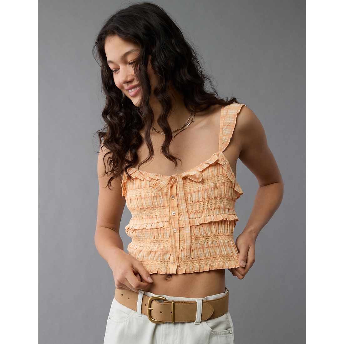 american eagle smocked tube top