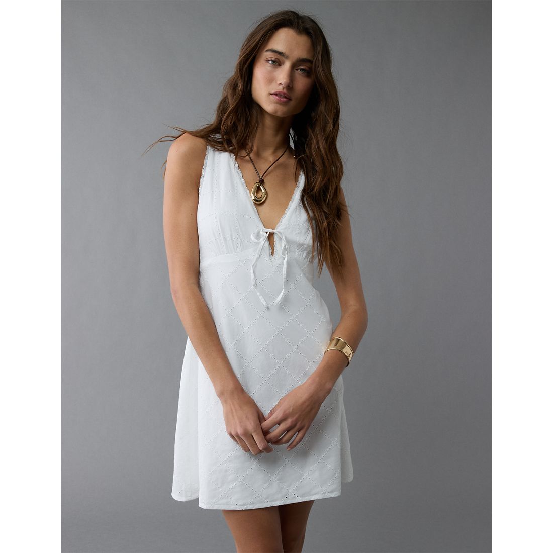 American Eagle AE Tie Front Mini Slip Dress available now at Gloucester Premium Outlets®