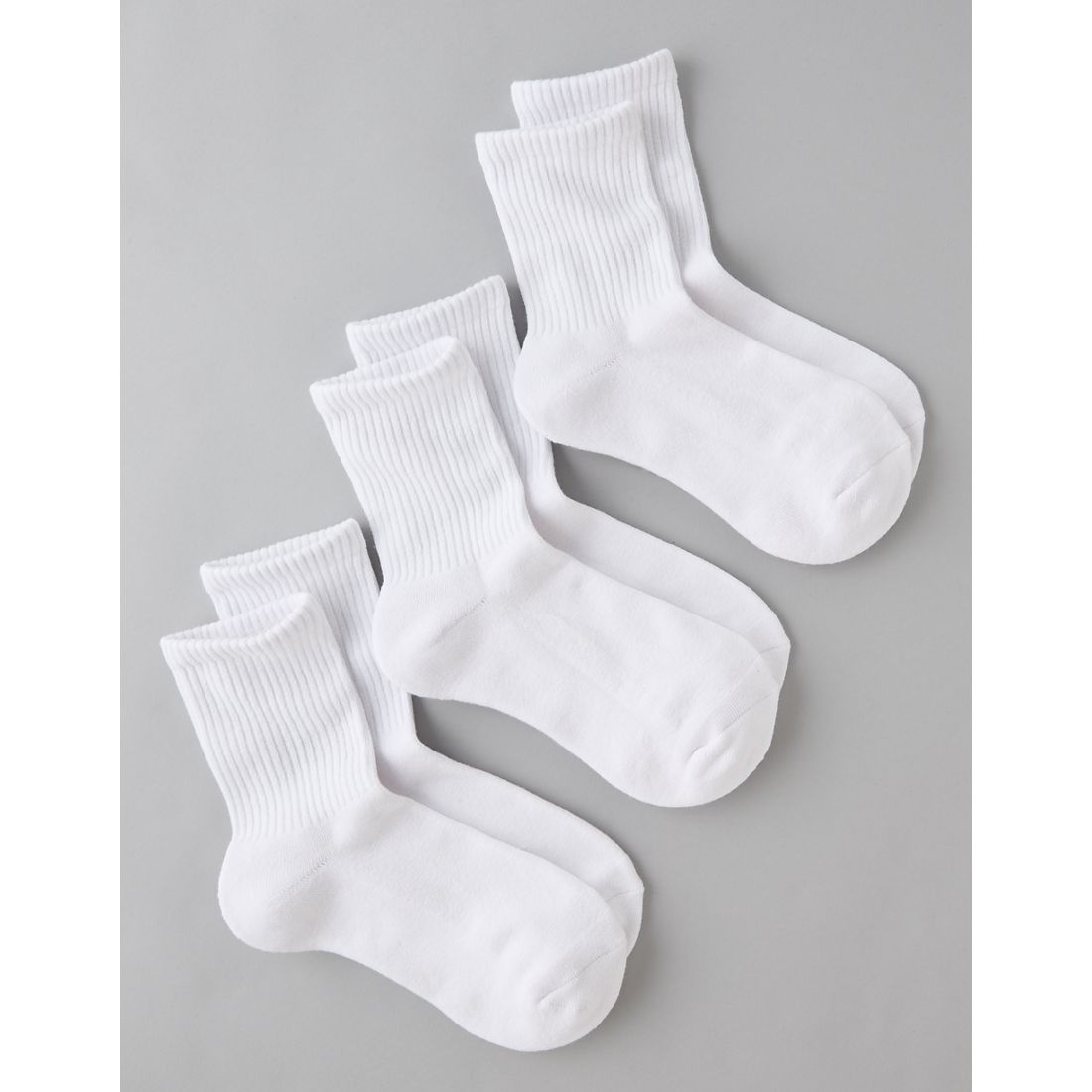 American Eagle AE Solid Cropped Crew Socks 3-Pack