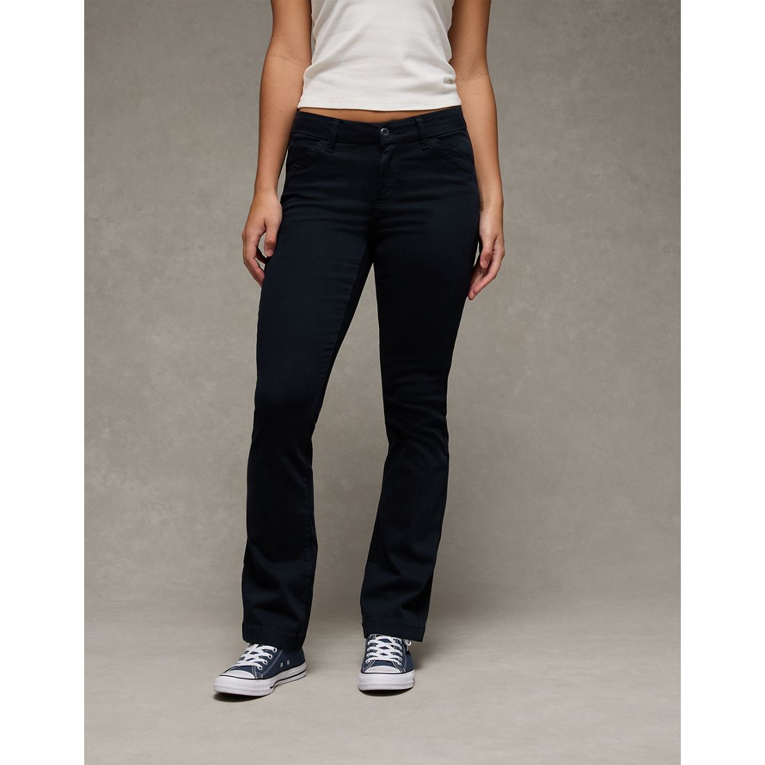 American Eagle AE Stretch Low-Rise Kick Bootcut Khaki Pant