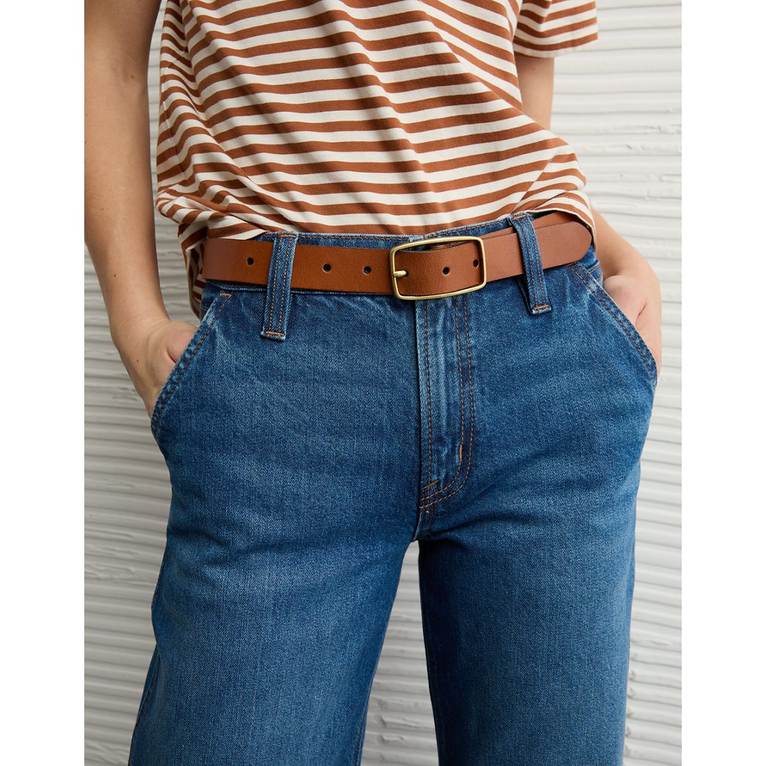 American Eagle AE Rectangle Buckle Leather Belt